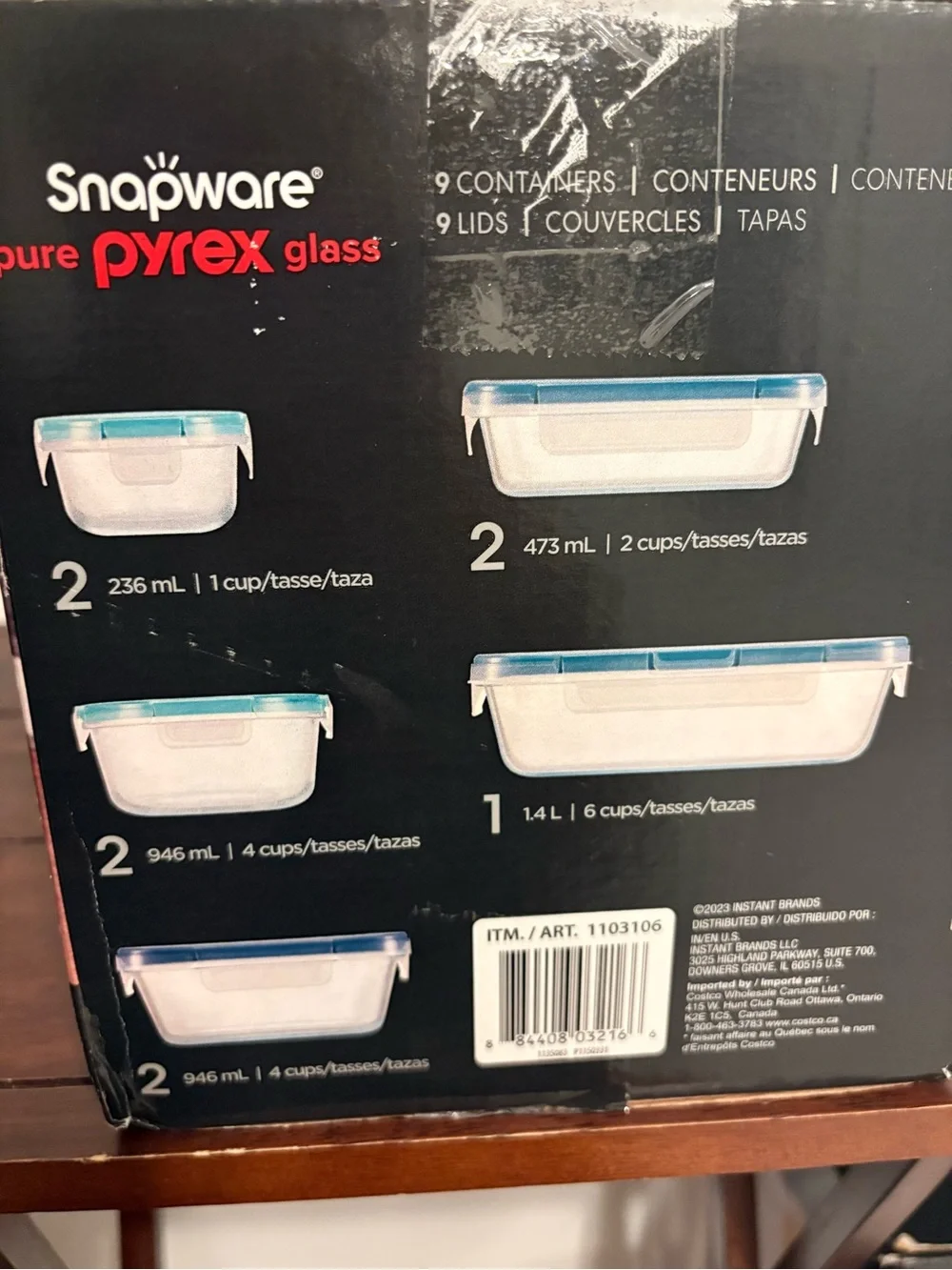 Pyrex Glass Food Storage Set - Clear with Blue Lids